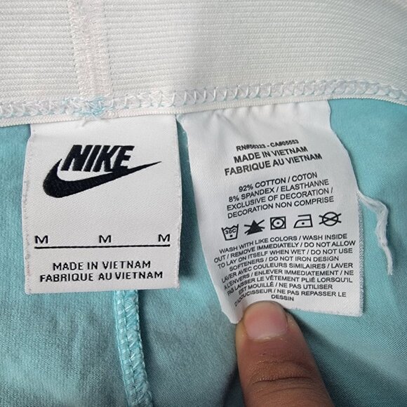 Nike Sportswear Favorites Girls Medium Blue Logo Print Leggings Athletic Casual - Picture 3 of 6